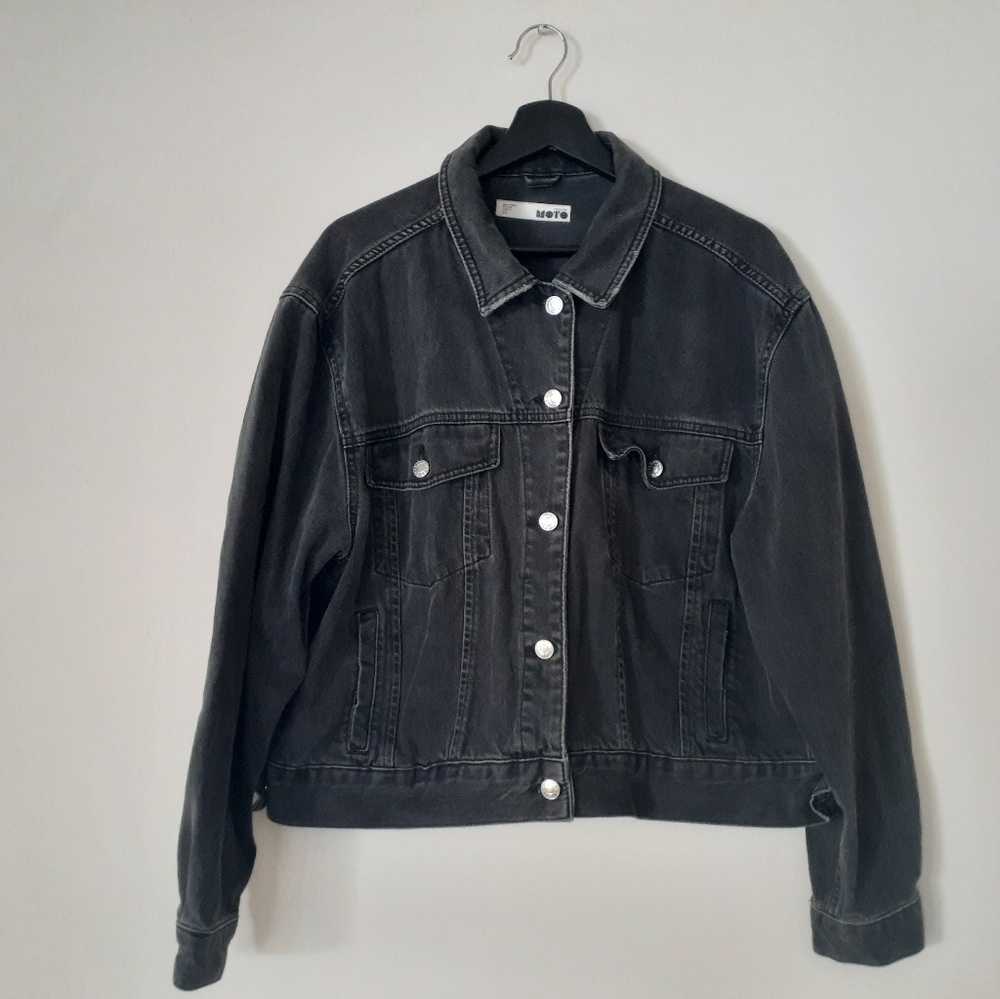 Black short Jean jacket motorcycle MC